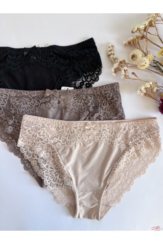 Трусики сліпи з мікрофібри та мережива Annajolly 83077